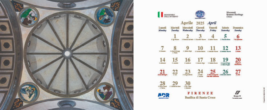 Calendario 2025 L'arte nelle cupole - Aprile Calendario 2025 L'arte nelle cupole - Aprile